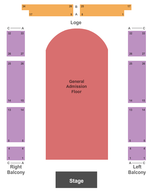 The Regency Ballroom Halsey Seating Chart